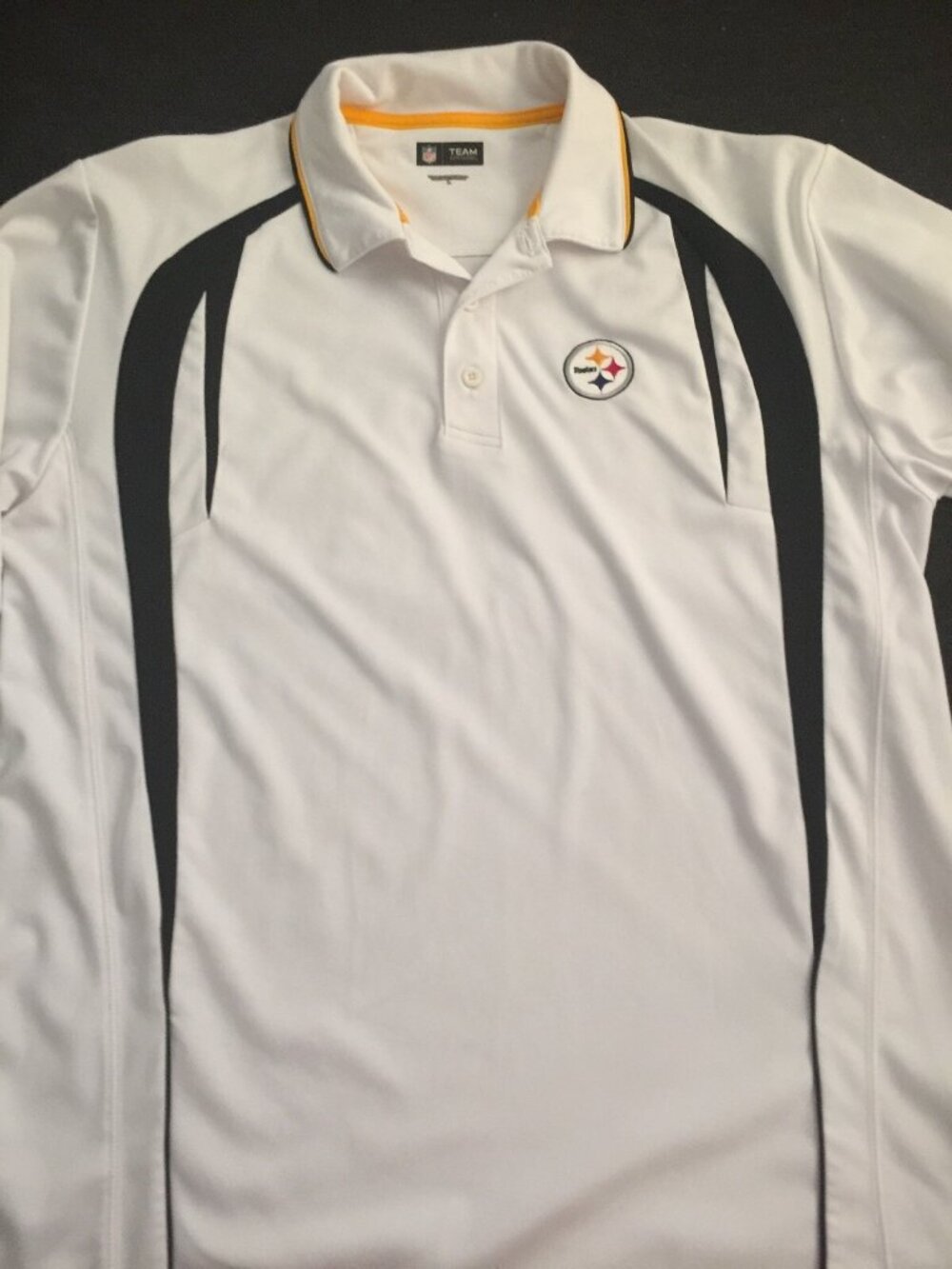 Pittsburgh Steelers NFL Game Day Classic Polo Shirt White Size L Great Condition